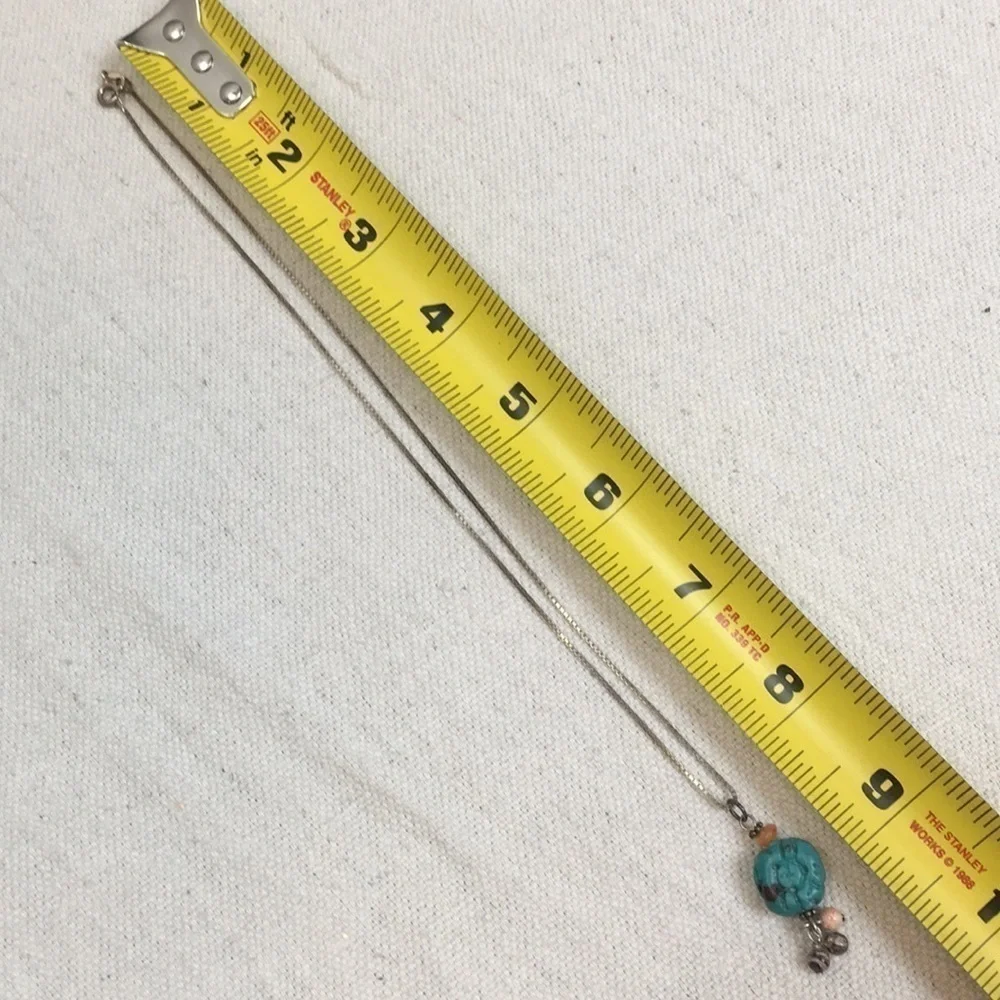 Sterling Silver box chain with turquoise pendant